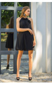 Летни рокли - Рокля балон Лилит в черно -  - 2957 - 13621 -  - ТОП модели и цени