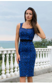Официални рокли - Елегантна делова рокля в синьо и черно Ели -  - 3428 - 16917 -  - ТОП модели и цени