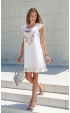   Summer dresses ⭐ White summer wide cut midi dress with print