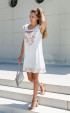   Summer dresses ⭐ White summer wide cut midi dress with print