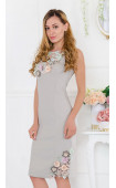 Официални рокли - Нежна рокля с 3-D луксозна апликация -  - 3670 - 18737 -  - ТОП модели и цени