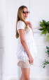 white  Summer blouses ⭐ White Elegant Cotton and Lace Short