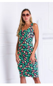 Summer Tricot Slim fit Tank top Sleeveless Floral Midi Dress