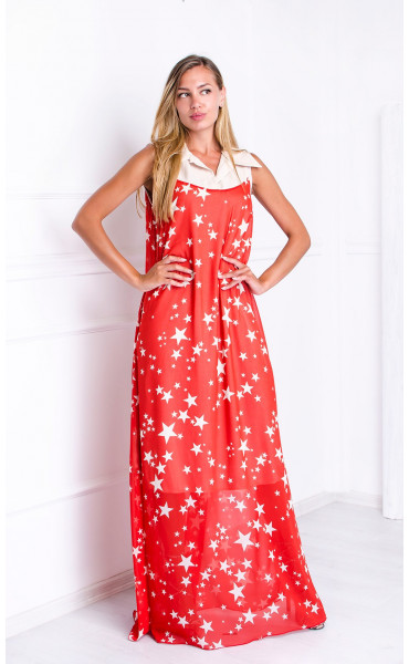 червени  Летни рокли ⭐ Рокля Stars