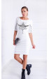 бели до коляното Ежедневни рокли ⭐ Бяла ежедневна рокля с принт