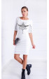 white midi Casual Dresses ⭐ White Casual Half sleeve midi dress