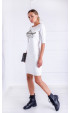 бели до коляното Ежедневни рокли ⭐ Бяла ежедневна рокля с принт