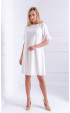 бяла рокля с пера от жоржет ⭐ Официални рокли с перли