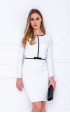 white midi Formal Dresses ⭐ White Elegant dress black stripes