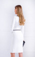 white midi Formal Dresses ⭐ White Elegant dress black stripes