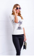 White summer casual half sleeve blouse