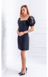 черни къси Официални рокли ⭐ Елегантна къса черна рокля с буфан