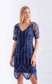 Официални рокли - Синя Елегантна рокля с перли и пайети -  - 3955 - 21762 -  - ТОП модели и цени