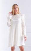 ecru midi Casual winter dresses ⭐ Ecru Set knit tunic and