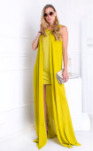 mustard long Summer dresses ⭐ Elegant Chiffon Sleeveless Two