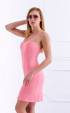 розови къси Летни рокли ⭐ Къса розова парти рокля бюстие