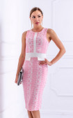 Рокли - Ежедневна рокля в розово и бяло Розалия -  - 3377 - 22564 -  - ТОП модели и цени