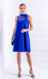 Elegant Regular fit Oval neck with Ribbon Midi Dress