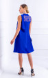 Elegant Regular fit Oval neck with Ribbon Midi Dress