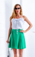 green mini Skirts ⭐ Summer Georgette Green mini Oversize Belt