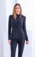 black mini Winter blouses ⭐ Black knitted long sleeve blouse