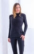 black mini Winter blouses ⭐ Black knitted long sleeve blouse