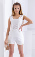 бели  Летни блузи ⭐ Лятна бяла блуза без ръкави с дантела