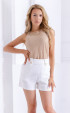 Beige Elegant Polyester and Mesh Lining Sleeveless Summer Top