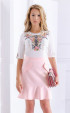 ecru  Summer blouses ⭐ Elegant Ecru 3/ 4 Sleeve Flower Print