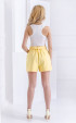 Short summer yellow pants with pockets and belt