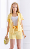 Short sleeved yellow summer slim jacket