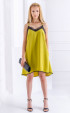 Summer elegant midi dress in lime color