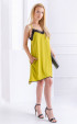 Summer elegant midi dress in lime color