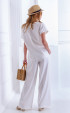 бели дълги Дълги панталони ⭐ Дълъг широк бял ленен панталон