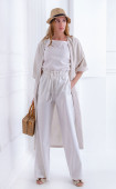 Linen robe with pockets and belt