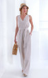 beige long Dress code LINEN ⭐ Summer linen sleeveless jumpsuit