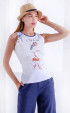white mini Summer blouses ⭐ Sleeveless top with fresh summer