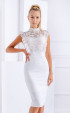 white midi Formal Dresses ⭐ White lace formal midi sleeveless