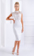 бели до коляното рокли Катрин ⭐ дамска официална бяла рокля с дантела