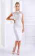 white midi Formal Dresses ⭐ White lace formal midi sleeveless