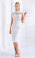 white midi Formal Dresses ⭐ White lace formal midi sleeveless