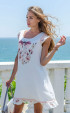   Summer dresses ⭐ White summer wide cut midi dress with print