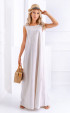 beige long Summer dresses ⭐ Summer long linen dress with