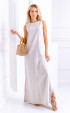 Long linen dress with black back laces