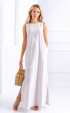 Long linen dress with black back laces