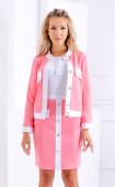 Pink fall jacket with deco cuffs and golden buttons