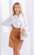Mini leather skirt with golden buttons