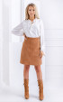 brown mini Skirts ⭐ Mini leather skirt with golden buttons
