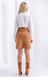 Mini leather skirt with golden buttons