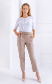 Стилен прав панталон цвят капучино Basic elegance